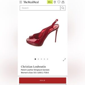 Christian Louboutin Red Metallic Slingback Heels